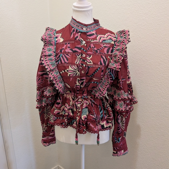 FARM Rio Multicolor Floral Ruffle Blouse - Picture 4 of 5